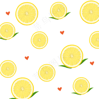 夏季水果柠檬平铺