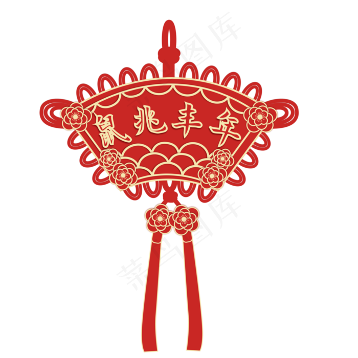 矢量鼠年立体红金装饰,免抠元素(7000*7000px 300 dpi )ai矢量模版下载