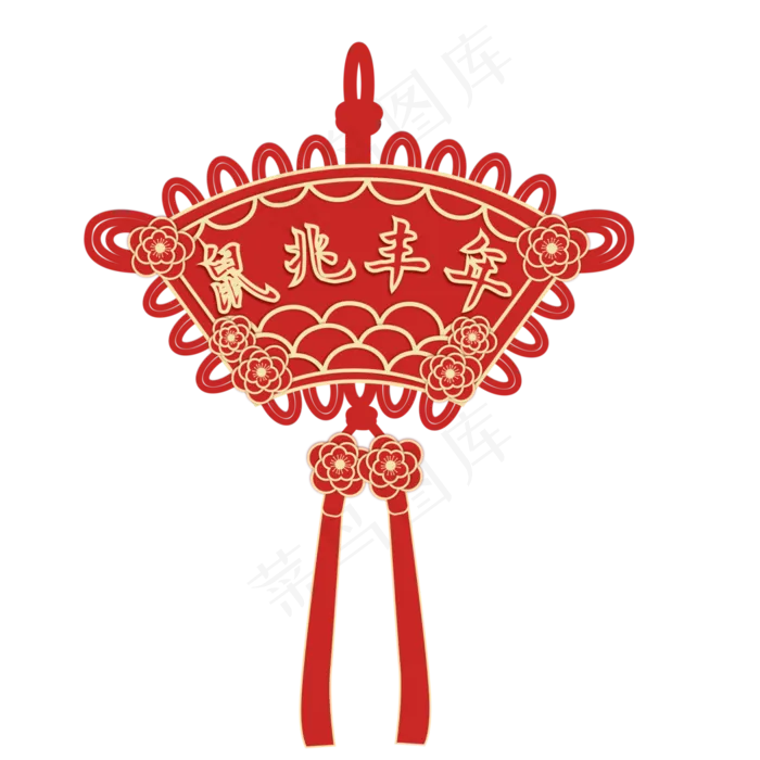 矢量鼠年立体红金装饰,免抠元素(7000*7000px 300 dpi )ai矢量模版下载