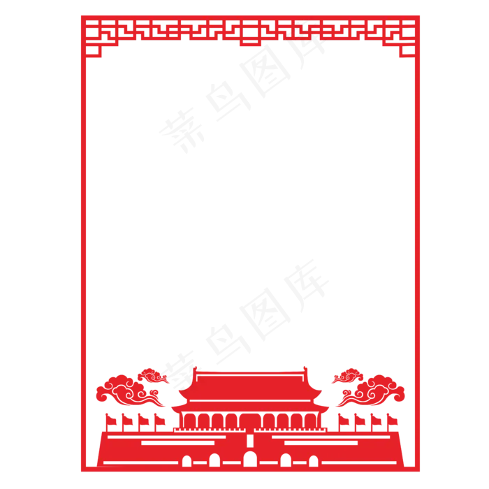 中国红党建边框花边(3600X2600(DPI:300))ai矢量模版下载