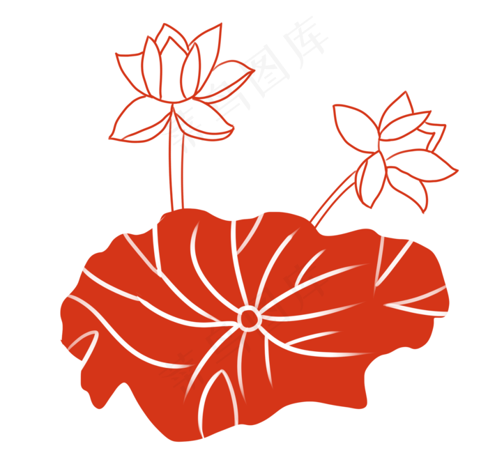 绿植荷花卡通植物