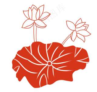 绿植荷花卡通植物