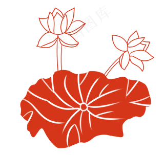 绿植荷花卡通植物