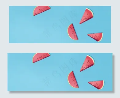 水果卡通童趣简约蓝色banner