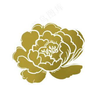 金色牡丹,免抠元素
