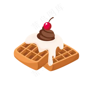水果饼干华夫饼元素