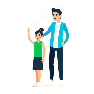 父亲节夏季父女人物素材