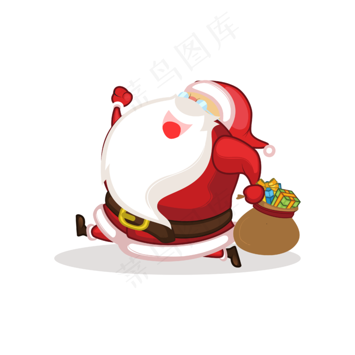 手绘卡通矢量圣诞老人,免抠元素