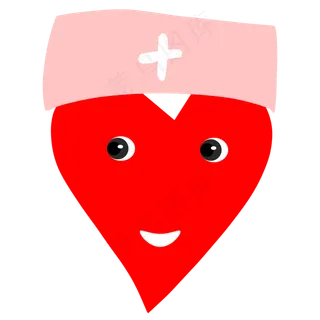 红色可爱的医护爱心免抠图