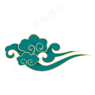 立体金边国潮祥云,免抠元素