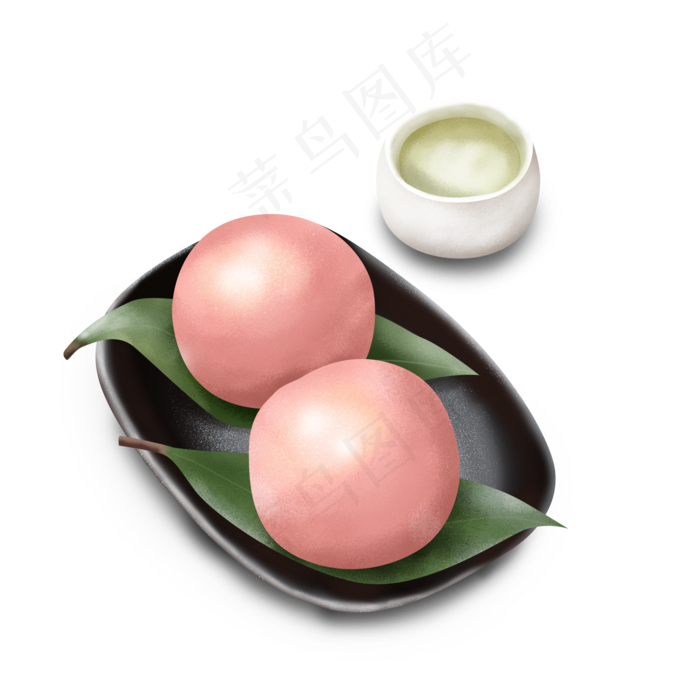 清明食物粉色青团,免抠元素(2000X2000(DPI:72))psd模版下载