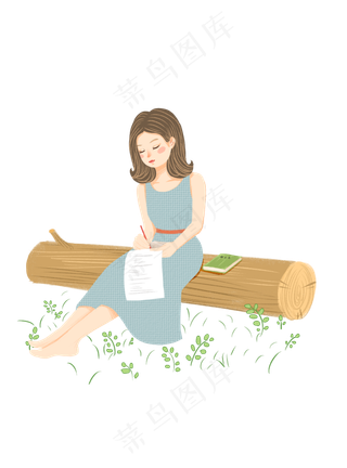 热爱学习文艺女生,免抠元素