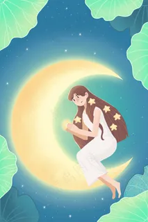 夏天荷塘中的女孩 夏天荷塘中的女孩