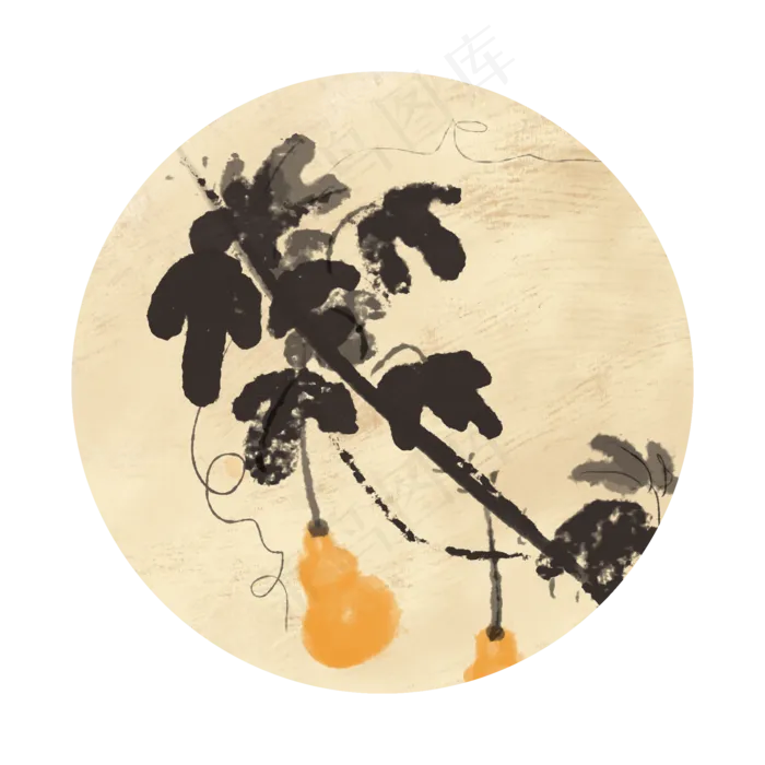 中国风古典风格古风水墨花鸟矢量,免抠元素
