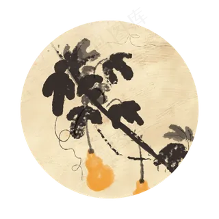 中国风古典风格古风水墨花鸟矢量,免抠元素