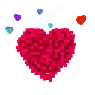 C4D立体像素风爱心装饰展台