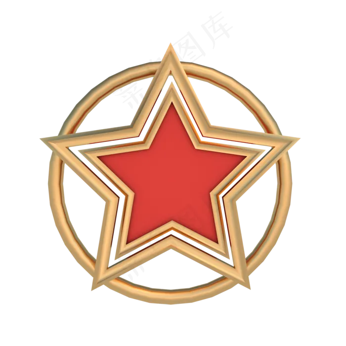 C4D红色五角星(2000*2000px 300 dpi )