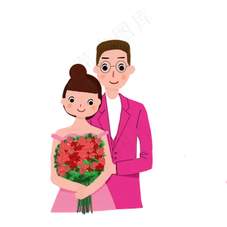 粉色服装情侣七夕