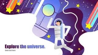 冷色调扁平风科技宇宙探索矢量图