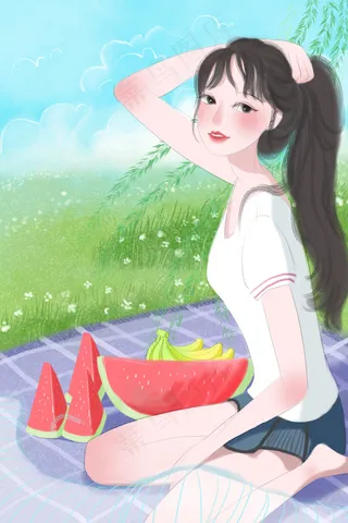 夏日阳光明媚出游