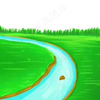 草地绿色植物河流