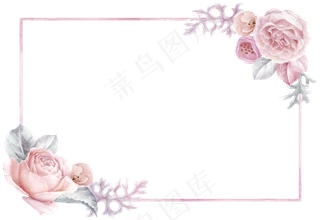 手绘漂亮花朵花框