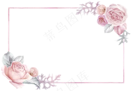 手绘漂亮花朵花框 手绘漂亮花朵花框