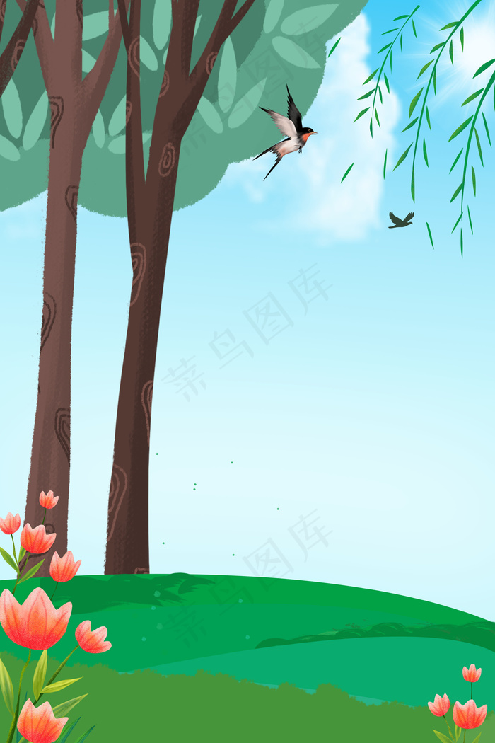 春天花朵野外户外海报背景