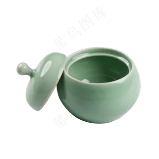 绿色陶瓷调料罐,免抠元素