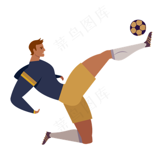 足球踢球姿势矢量素材,免抠元素