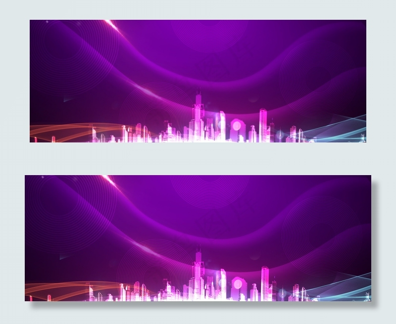 紫色商务会议展板签到处海报背景