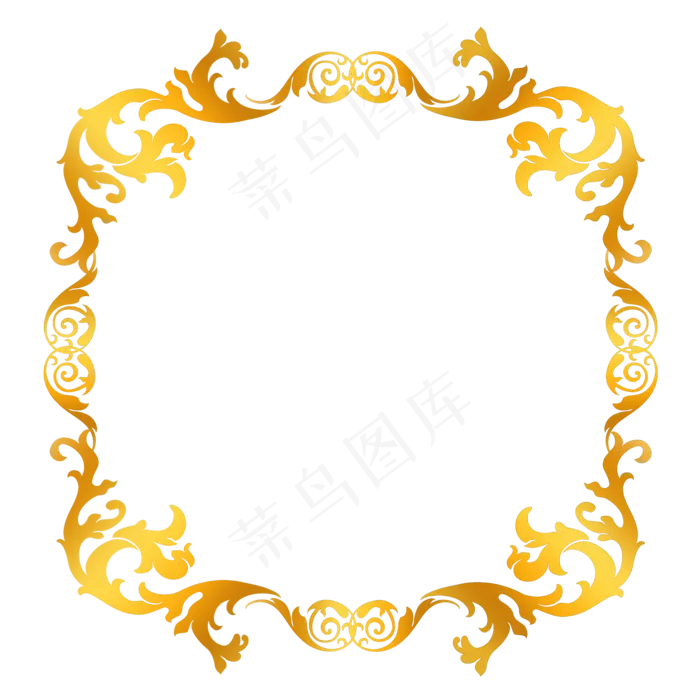 黄色欧式花纹,免抠元素(2000X2000(DPI:300))psd模版下载