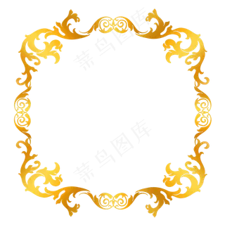 黄色欧式花纹,免抠元素
