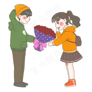 情人节花束送花PNG