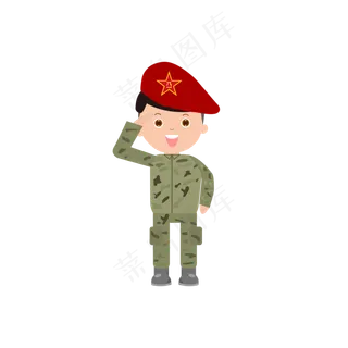 敬礼的士兵矢量图建军节八一81