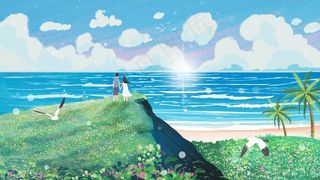 面朝大海站在高处看大海