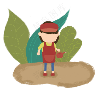 劳动节清洁保洁员元素
