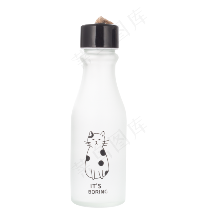 白色可爱小猫瓶子元素