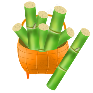 水果甘蔗实心草本竹篮