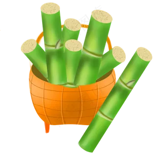 水果甘蔗实心草本竹篮