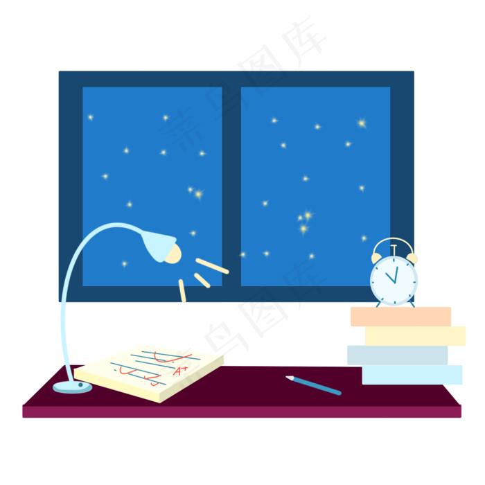 毕业季夜晚复习(2000X2000(DPI:300))psd模版下载