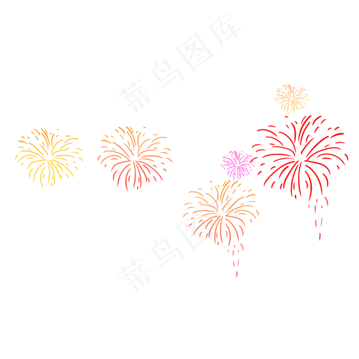 彩色烟花庆祝,免抠元素(2000*2000px 300 dpi )
