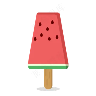 夏季西瓜清凉冰棒矢量PNG免抠