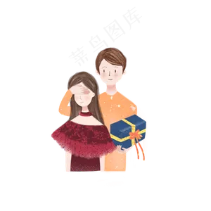 手绘情侣插图520