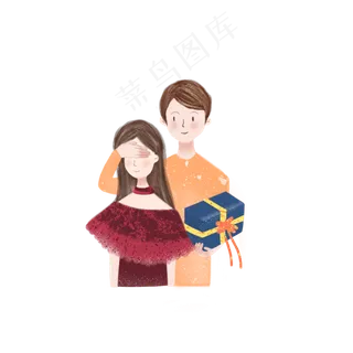 手绘情侣插图520