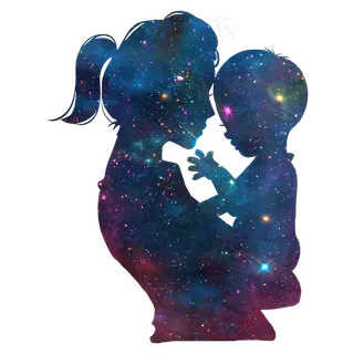 母子母亲节剪影