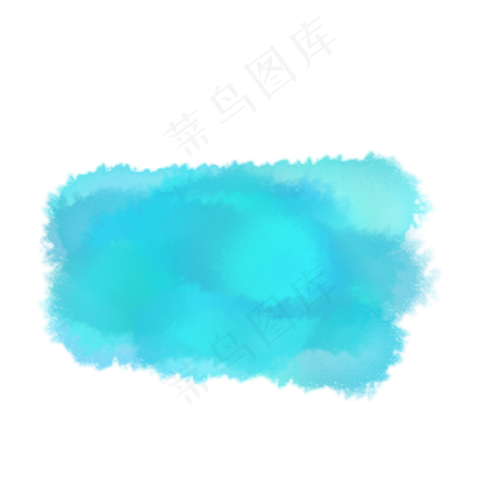 矢量蓝色水彩墨染图