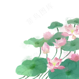 卡通手绘中国风荷花