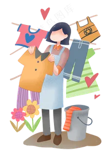 洗衣服勤劳妈妈