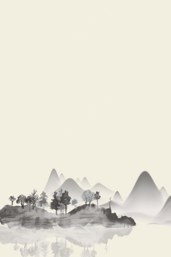 中国风水墨清明节(3543*5315px 	      )psd模版下载